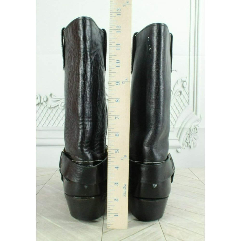 *Unbranded Black Leather Pull On Mid Calf Cowboy Western Boot Size 8.5 M - Picture 6 of 9